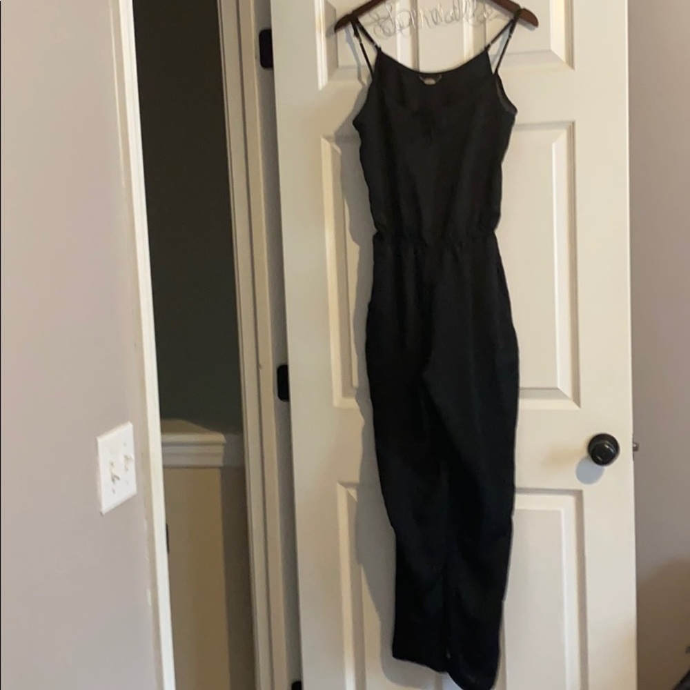 Cute black silk romper